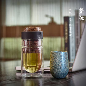 内蒙古麦饭石不器飘逸杯+大度口杯礼品套装（含精装礼盒）