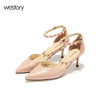 westory夏季新款凉鞋一字带细高跟鞋珍珠单鞋尖头女鞋凉鞋W281H50031 商品缩略图3