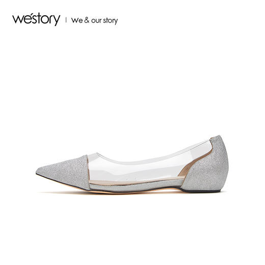 westory2019春夏新款闪亮平底单鞋浅口舒适女鞋W29AE50011 商品图2