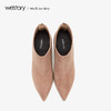 westory商场同款秋冬短靴绒面布里高跟鞋尖头时尚女鞋W284S80241 商品缩略图2