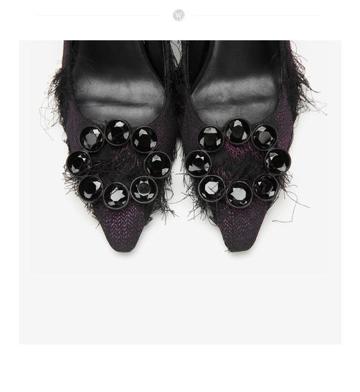 westory商场同款浅口单鞋时尚圆扣高跟水钻女鞋W283E70491 商品图3