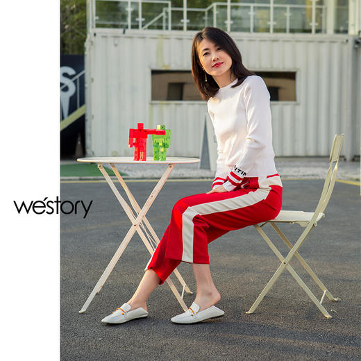 westory英伦皮鞋韩版女鞋复古乐福鞋舒适小白鞋W281M50141 商品图3
