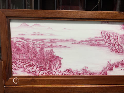 胡庆阳：宝石红携琴访友图插屏 商品图3