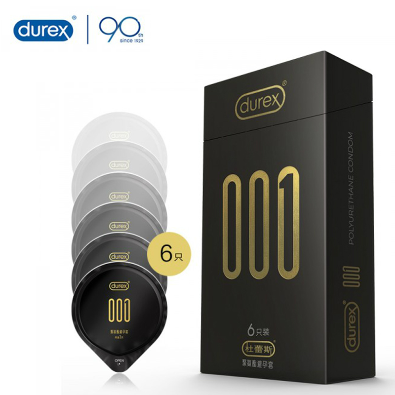 杜蕾斯durex 新品001聚氨酯避孕套夫妻情趣安全套3只/6只 薄度均一仿若未戴