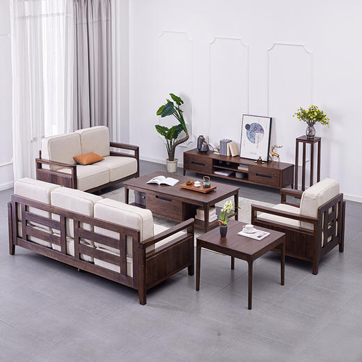 【现代实木风-NJT2302电视柜】现代实木/现代简约/客厅/北美黑胡桃/ 实木电视柜 商品图3