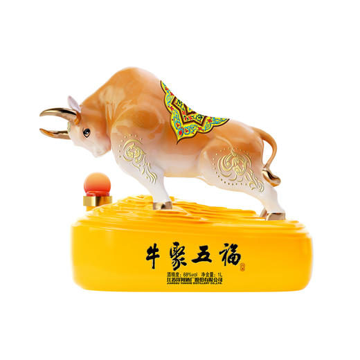 洋河牛年生肖酒 牛聚五福 68度1L(1000ml)礼盒装 高端收藏  传承佳酿 72小时发货  谢师宴 商品图0
