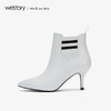 westory2018年秋冬新款短靴皮面切尔西尖头女鞋高跟鞋W284S80021 商品缩略图2