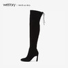 westory2018年冬季新款长筒靴弹力靴高跟绒面瘦瘦靴女W284I80041 商品缩略图4