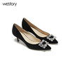 westory春夏新款高跟鞋水钻方扣单鞋细跟尖头女鞋W281E50201 商品缩略图4