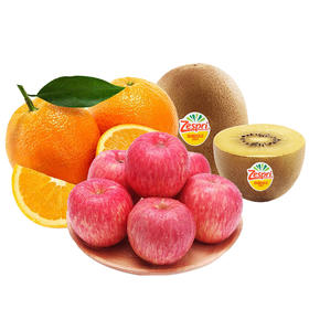 （分3个包裹）新西兰佳沛金果27颗+赣南脐橙5斤（大果）+洛川红富士苹果12颗【ZH4.5】