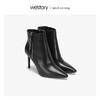 westory2018年冬季新款短靴细跟尖头女鞋冬靴子切尔西W284S80061 商品缩略图3
