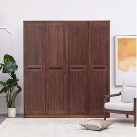 【现代实木风-NJT1401-180C03衣柜】现代实木/现代简约/卧室/北美黑胡桃/实木衣柜