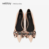 westory2019新款性感豹纹尖头平底单鞋女蝴蝶结休闲风W29AE50081 商品缩略图2