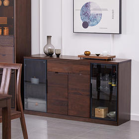 【现代实木风-NJT3301C03餐边柜】现代实木/现代简约/餐厅/北美黑胡桃/ 实木餐边柜