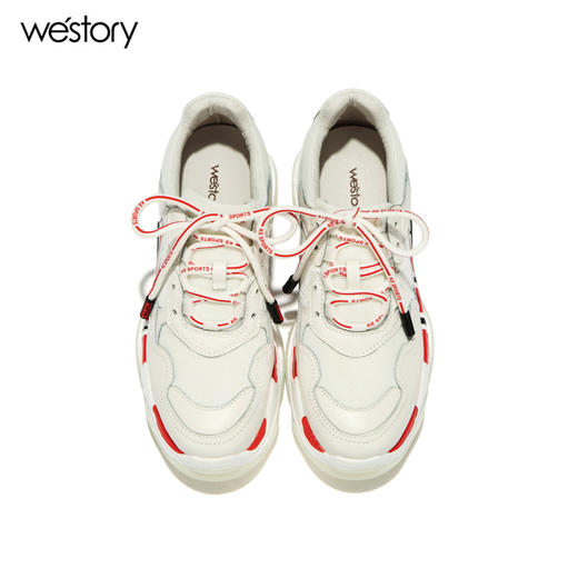 westory2018秋季款小白鞋百女鞋搭厚底老爹鞋休闲鞋W283M70001 商品图3