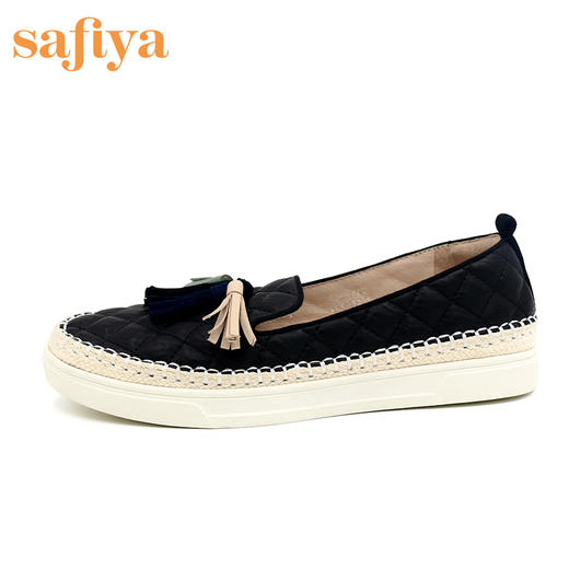Safiya/索菲娅热销小香风菱格流苏单鞋2022新款舒适渔夫鞋SF23112007 商品图3