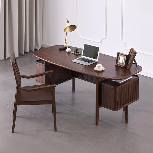 【现代实木风-NJT4204C03书椅】现代实木/ 现代简约/书房/北美黑胡桃/实木书椅 商品图3