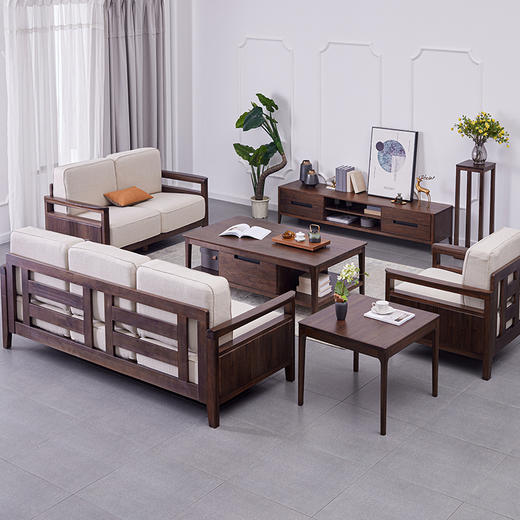 【现代实木风-NJT2402C03角几】现代实木/现代简约/客厅/北美黑胡桃/实木角几 商品图2