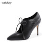 westory 秋季新款女单鞋细跟真皮单鞋高跟鞋系带高跟鞋W273M70251 商品缩略图1