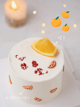 狮子家-ins风 心想事橙 生日蛋糕 纪念日蛋糕 聚会 仪式感必备