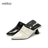 westory春夏新款拖鞋女尖头穆勒鞋潮流中跟鞋子女W281J50781 商品缩略图4