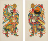 伽罗 JALO 年画-立锤大门神:方相和方弼-N036-预计10天内发货 商品缩略图1