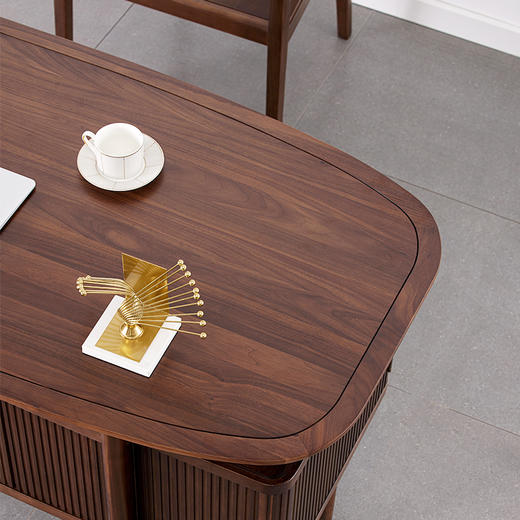 【现代实木风-NJT4101-160C03书桌】现代实木/代简约/书房/北美黑胡桃/实木书桌 商品图2