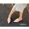 westory2018欧美尖头亮皮平跟包头方跟水钻珍珠女穆勒拖鞋W281J50841 商品缩略图2