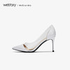 westory新款透明高跟鞋皮面时尚女鞋尖头浅口单鞋W283E70351 商品缩略图2