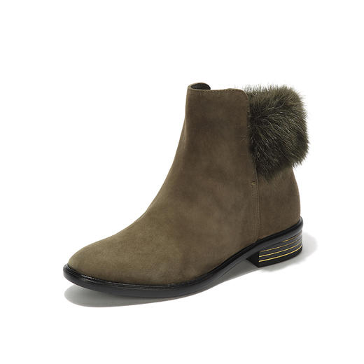 westory 秋冬新款靴子马丁靴真皮毛毛切尔西靴W274S80111 商品图1