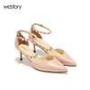 westory夏季新款凉鞋一字带细高跟鞋珍珠单鞋尖头女鞋凉鞋W281H50031 商品缩略图0