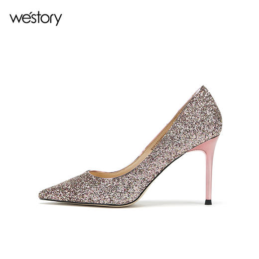 westory细跟亮片鞋格利特尖头高跟鞋W281E50452 商品图2
