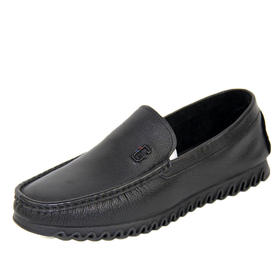 豪行2019春季新品19150902牛皮软底纯色商务休闲皮鞋单鞋男鞋正品