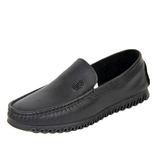 豪行2019春季新品19150902牛皮软底纯色商务休闲皮鞋单鞋男鞋正品 商品图0