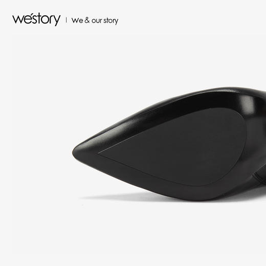 westory2018年新款短靴字母高跟鞋尖头细跟女鞋W284S80231 商品图4