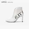 westory2018年新款短靴字母高跟鞋尖头细跟女鞋W284S80231 商品缩略图2