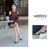 westory商场同款真丝布金典百搭职场社交宴会中根尖头女单鞋W281E50321 商品缩略图0