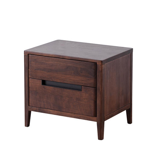 【现代实木风-NJT1302C03床头柜】现代实木/现代简约/卧室/北美黑胡桃/实木床头柜 商品图4