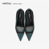westory商场同款胎牛欧美风金典百搭职场社交细跟尖头女单鞋W283E70511 商品缩略图1