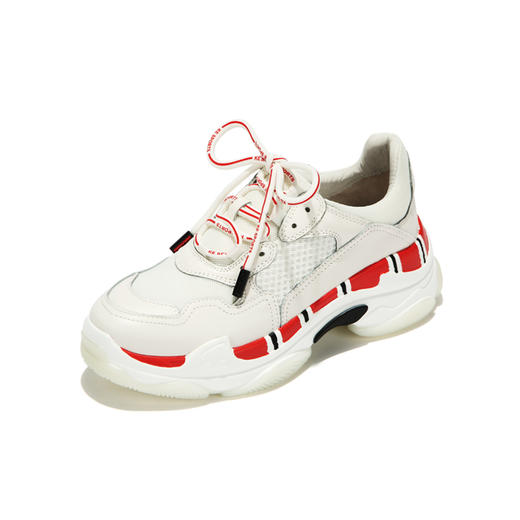 westory2018秋季款小白鞋百女鞋搭厚底老爹鞋休闲鞋W283M70001 商品图1