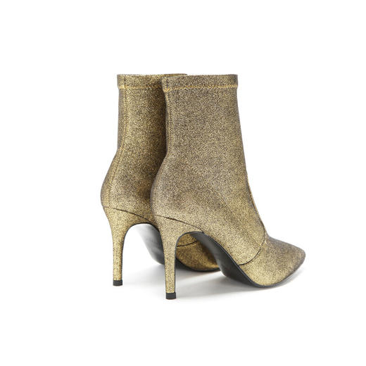 westory商场专柜同款弹力羊皮尖头朋风金属色社交高跟修腿短靴W274C80231 商品图3