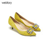 westory春夏新款高跟鞋水钻方扣单鞋细跟尖头女鞋W281E50201 商品缩略图3