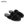 westory秋季圆头平底包头毛毛拖鞋女外穿拖鞋社会女鞋W273J70661 商品缩略图2