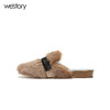 westory秋季圆头平底包头毛毛拖鞋女外穿拖鞋社会女鞋W273J70661 商品缩略图1