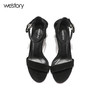 westory夏季凉鞋一字式扣带镂空露趾高跟鞋粗跟女鞋W272G60001 商品缩略图3