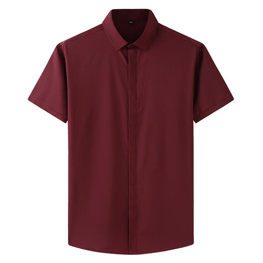 【Q】【新款DM】大依优型大码短袖衬衫弹力纯色加肥加大短袖衬衣免烫大号男装上衣半袖 商品图4