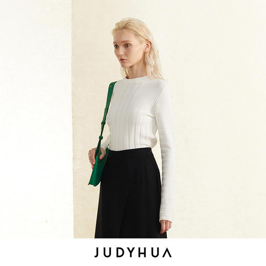 JUDYHUA 下摆不规则设计针织打底上衣 商品图1