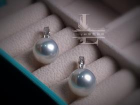 “”月光银冷皮澳白珍珠耳钉