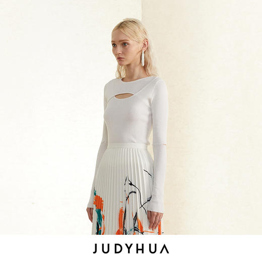 JUDYHUA 胸部镂空设计针织打底上衣 商品图1