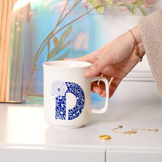 英文字母马克杯 400ml 牡丹纹 商品图2